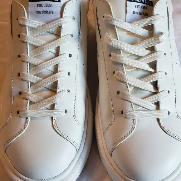 Kenneth Cole White and Leopard Print Athletic Shoes - Picture 2 of 5